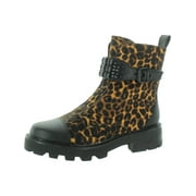 Karl Lagerfeld Womens Maeva Leather Calf Hair Combat \u0026 Lace-Up Boots